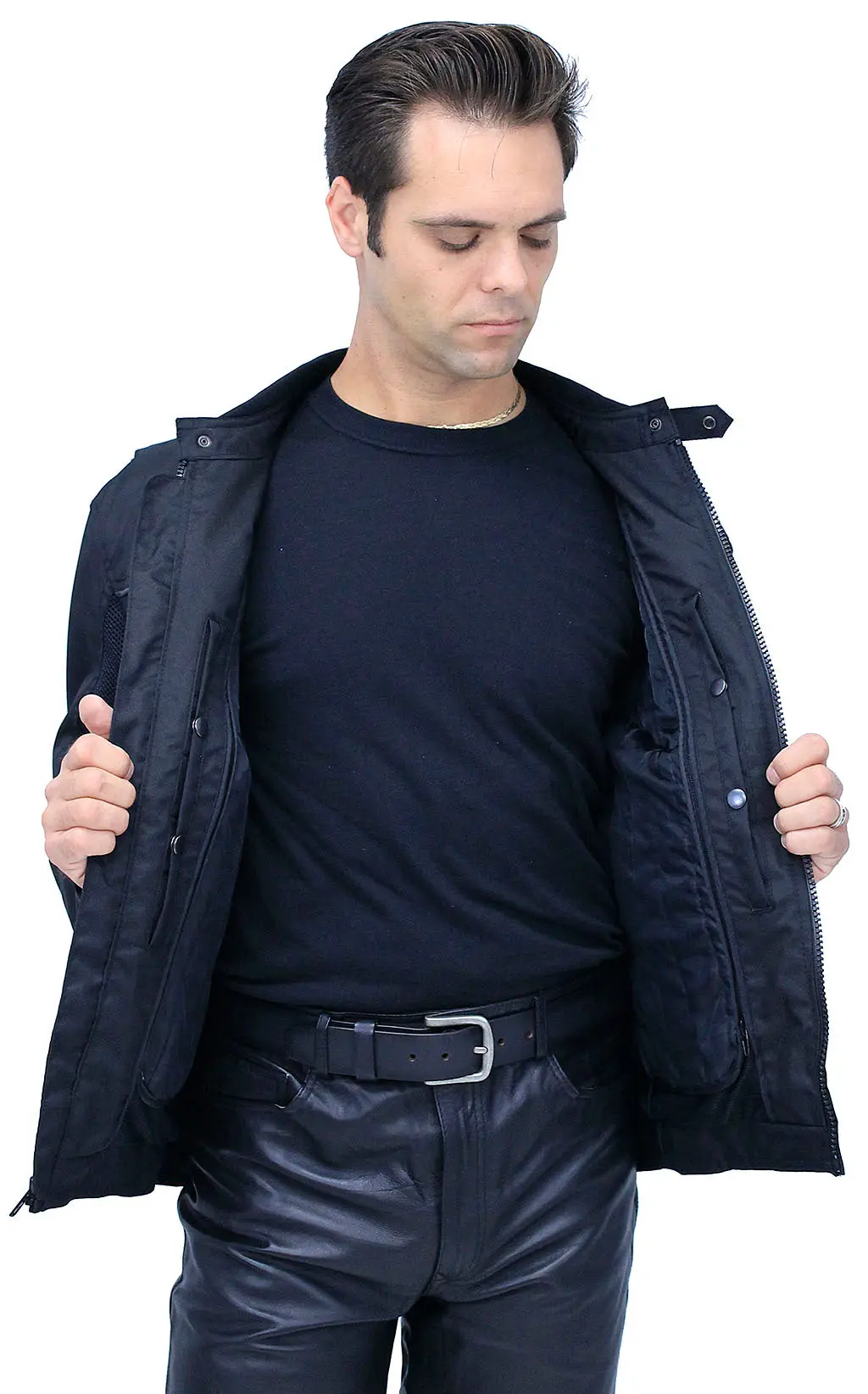 Men's Hot Weather Riding Jacket with Mesh & Armor #MC451ZVGAK - Image 5