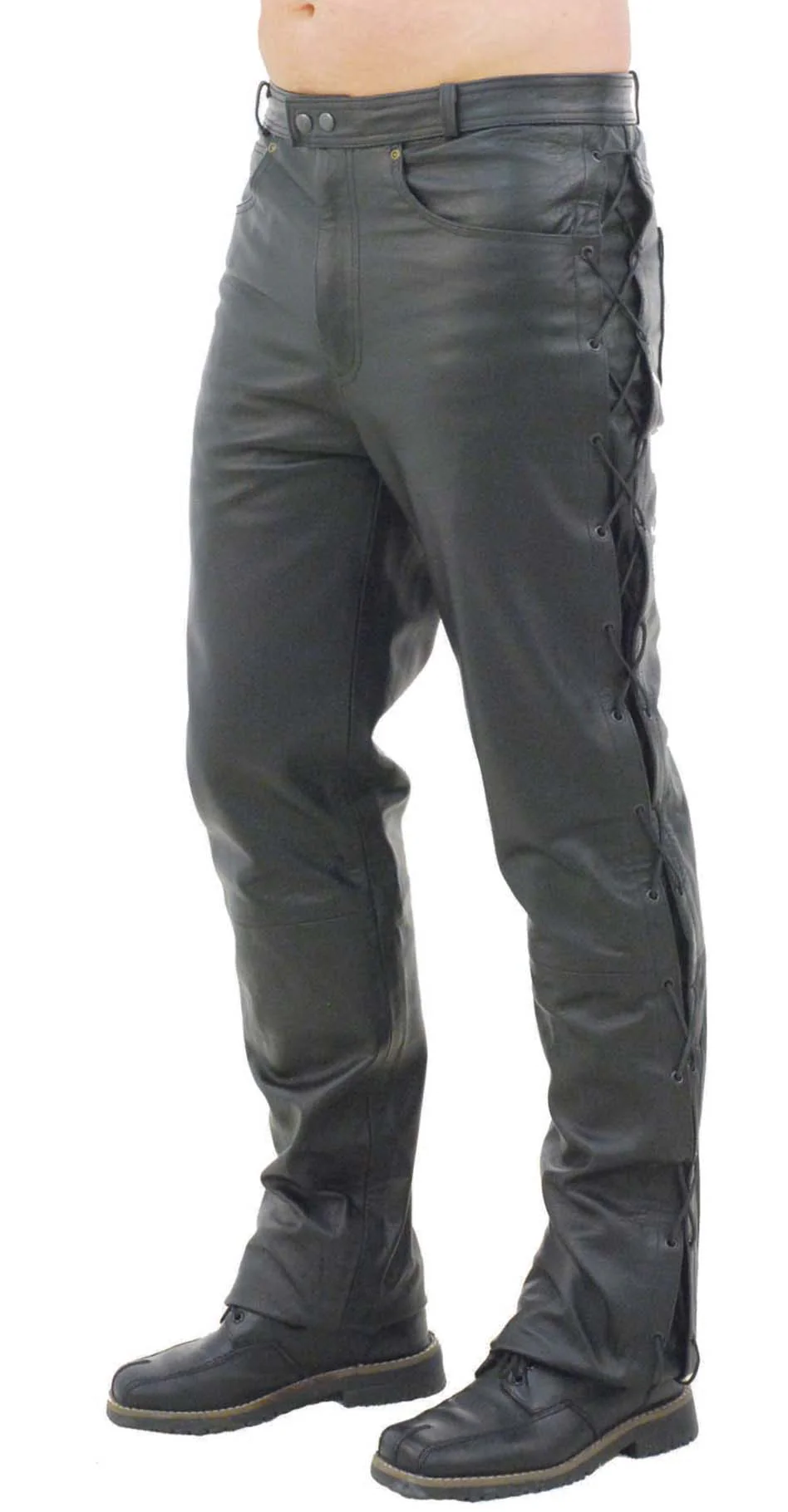 Men's Leather Pants w/Side Lacing #MP751L () - Image 2