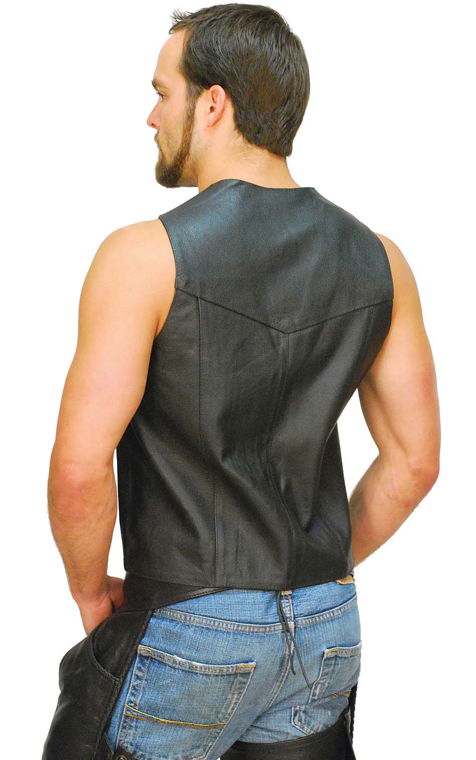 Buffalo Leather Motorcycle Biker Vest #VM802K - Image 2