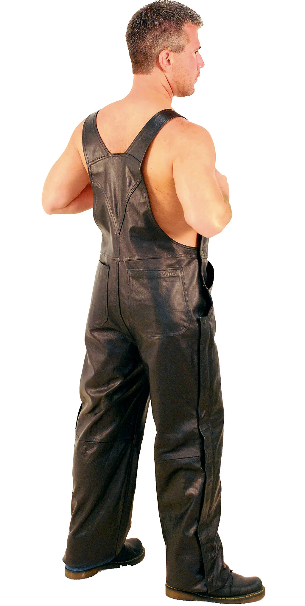 Premium Leather Bib Overalls w/Snap Pockets #MP5812ZK - Image 2