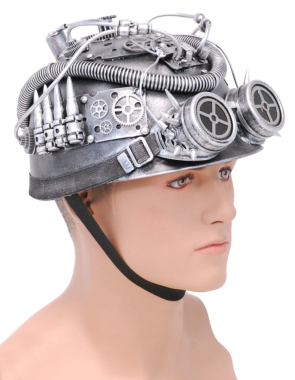 Silver Steampunk Helmet w/Goggles & More #H39419XSIL () - Image 3